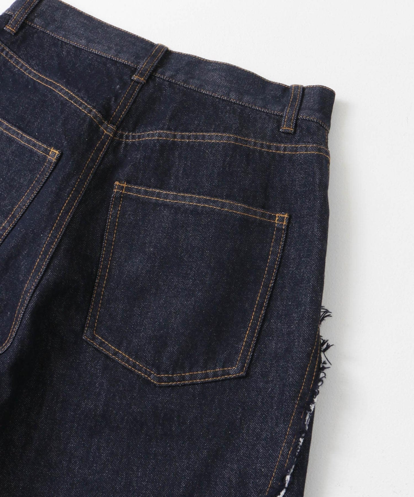 cut-off wide denim (indigo) *JP