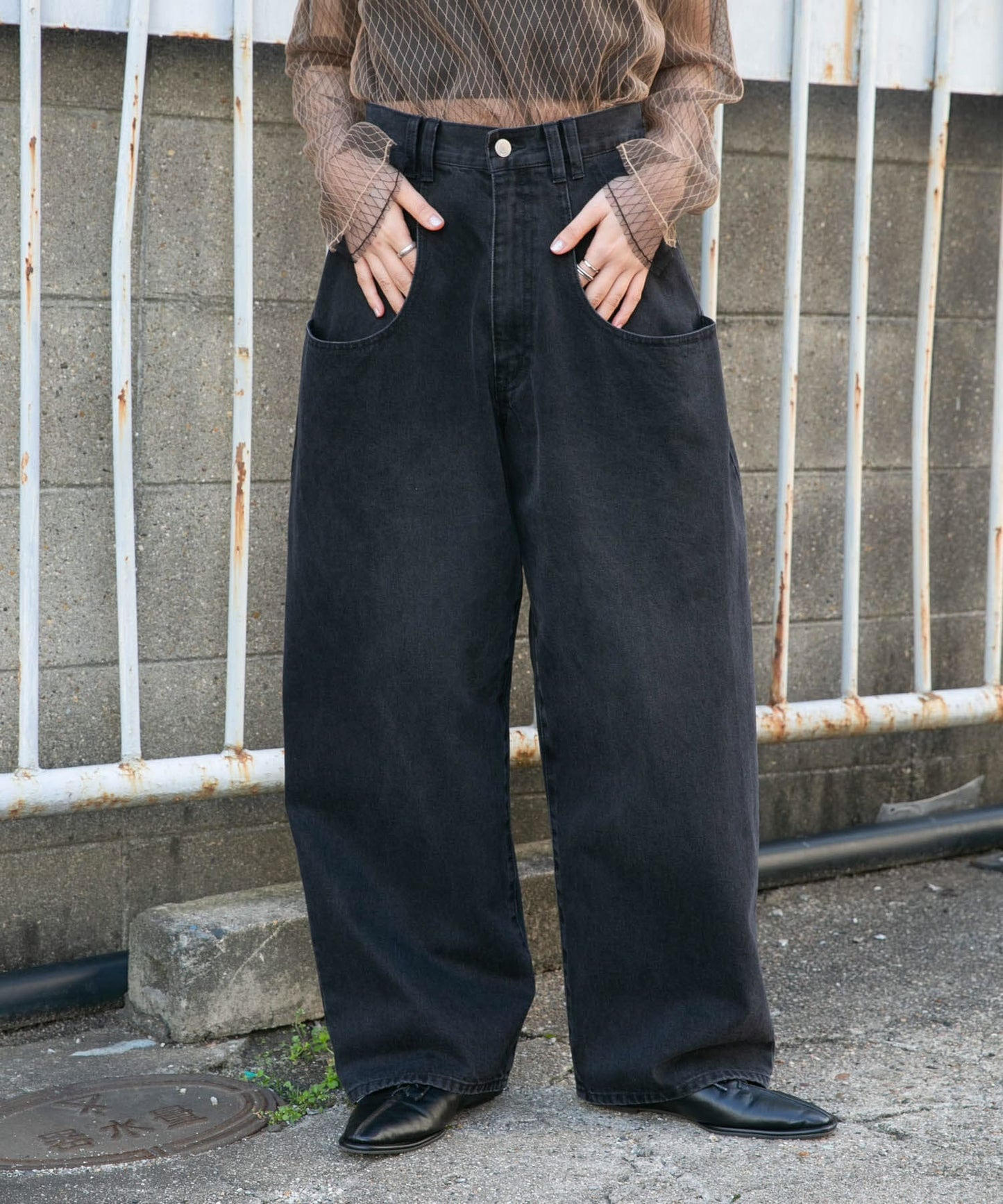 BIG pocket jeans (black) *JP