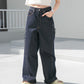 cut-off wide denim (indigo) *JP