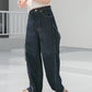 cut-off wide denim (indigo) *JP