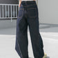 cut-off wide denim (indigo) *JP