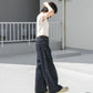 cut-off wide denim (indigo) *JP