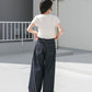 cut-off wide denim (indigo) *JP