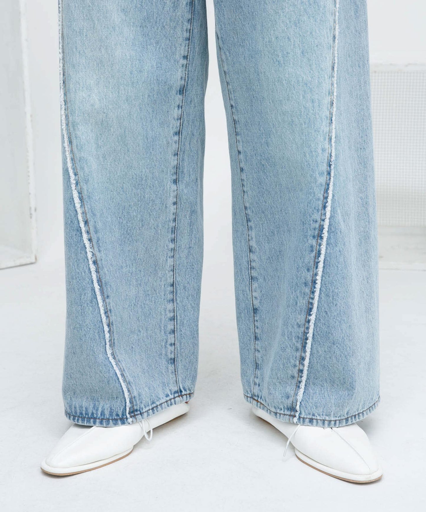 cut-off wide denim (light blue) *JP