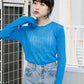 rib sheer top (blue) *JP