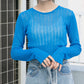 rib sheer top (blue) *JP