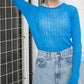 rib sheer top (blue) *JP