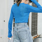 rib sheer top (blue) *JP