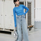 rib sheer top (blue) *JP