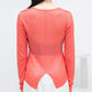 rib sheer top (orange) *JP