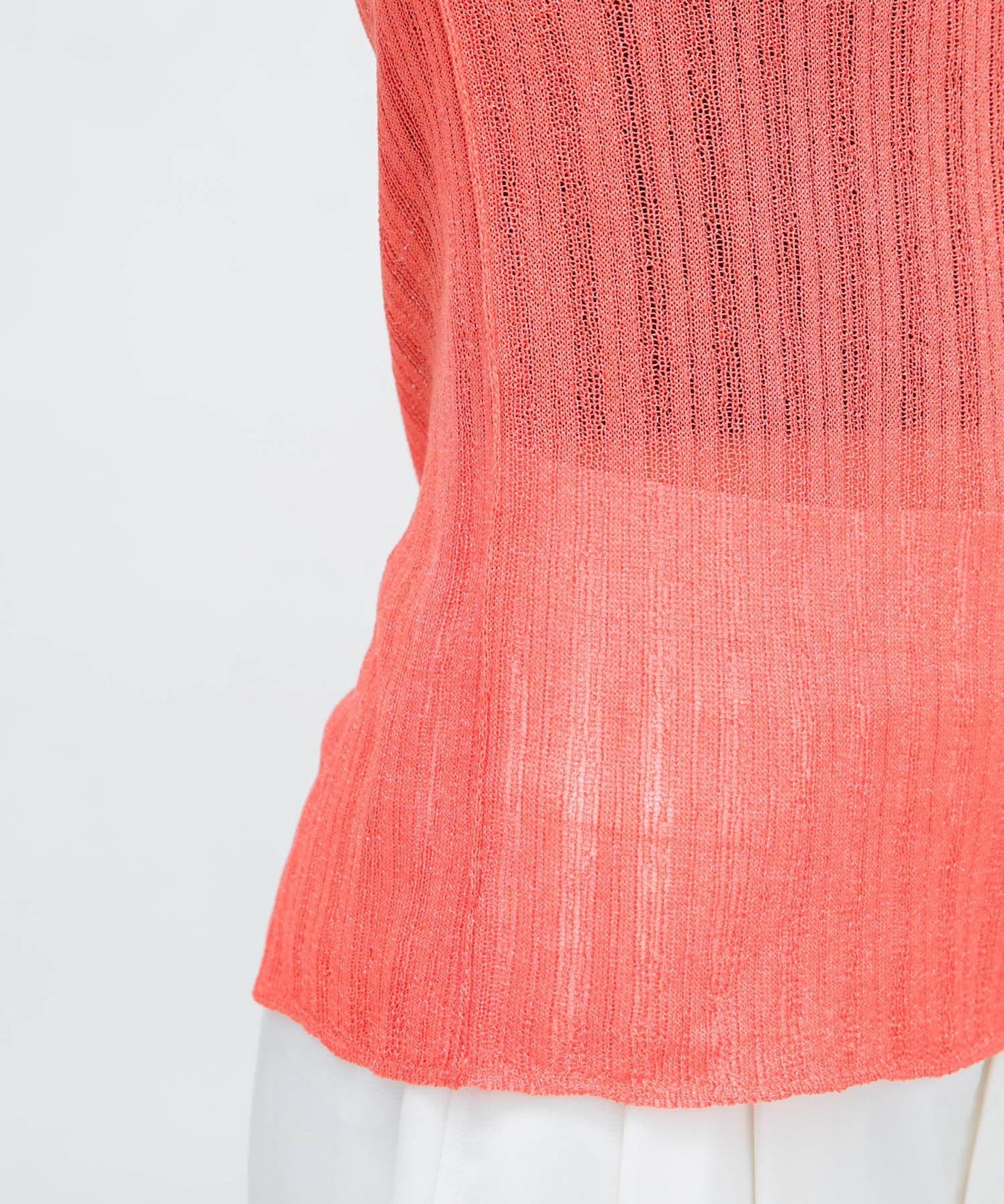 rib sheer top (orange) *JP