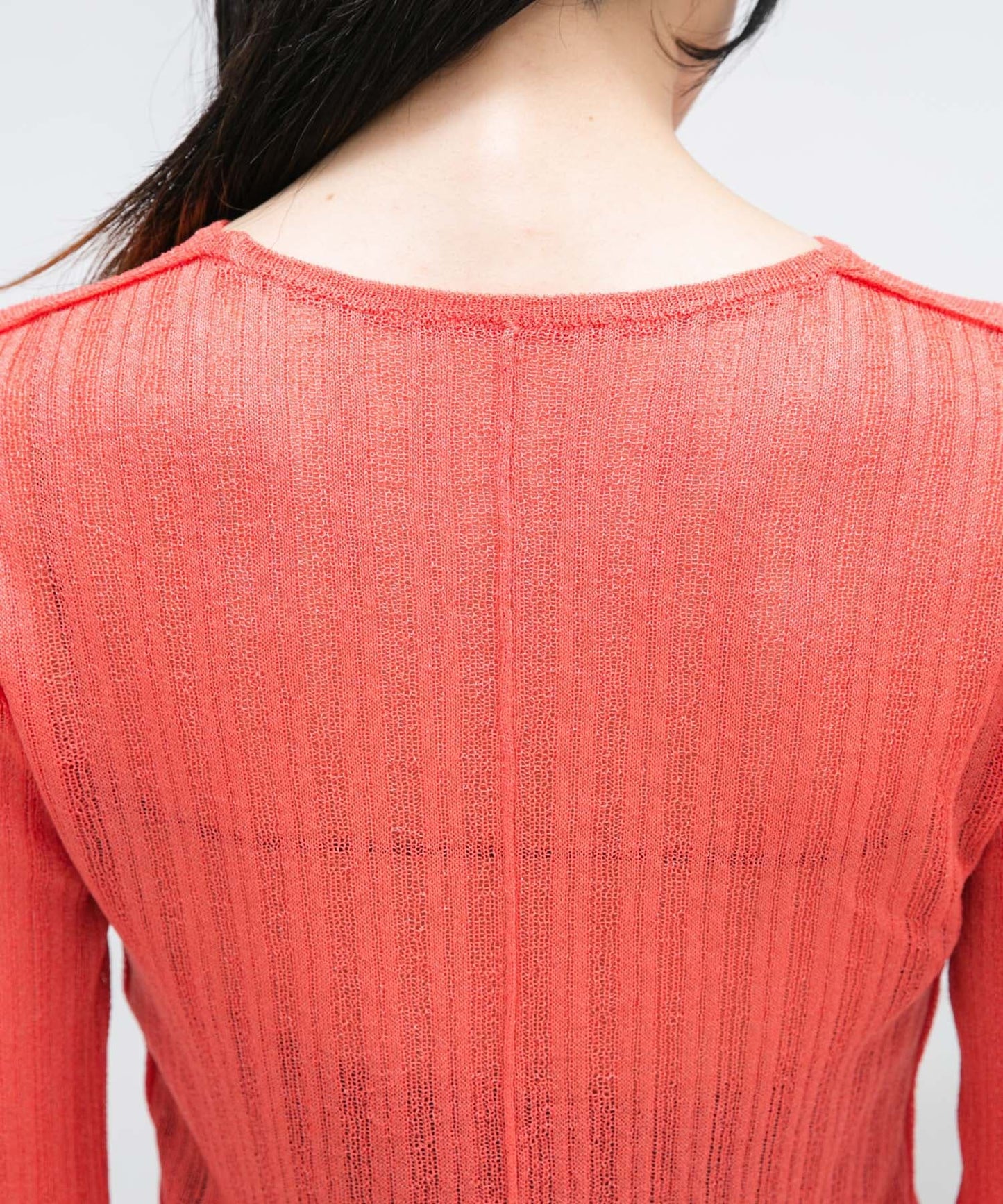 rib sheer top (orange) *JP