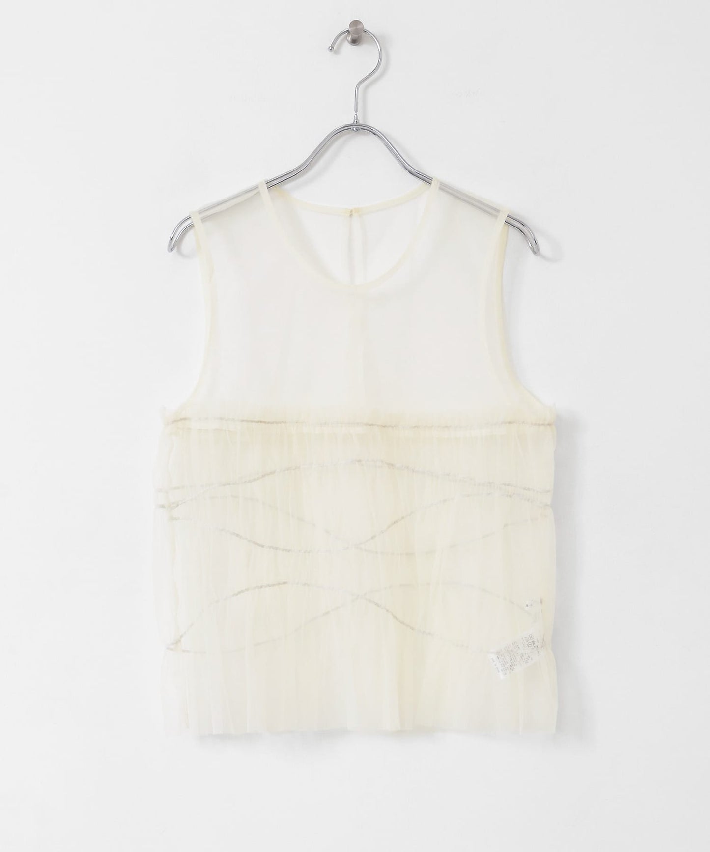 ruched tulle tank top (ivory) *JP