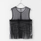 ruched tulle tank top (black) *JP