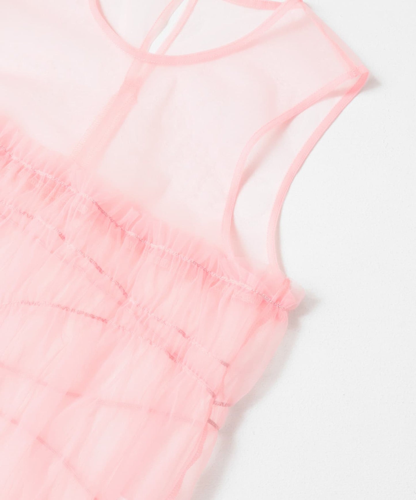 ruched tulle tank top (flamingo) *JP