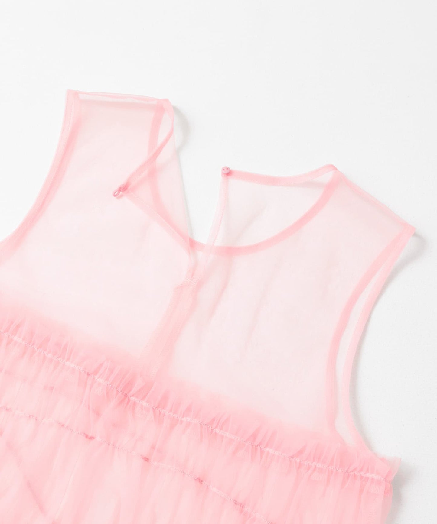 ruched tulle tank top (flamingo) *JP