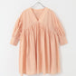 volume gathered mini dress (coral) *JP