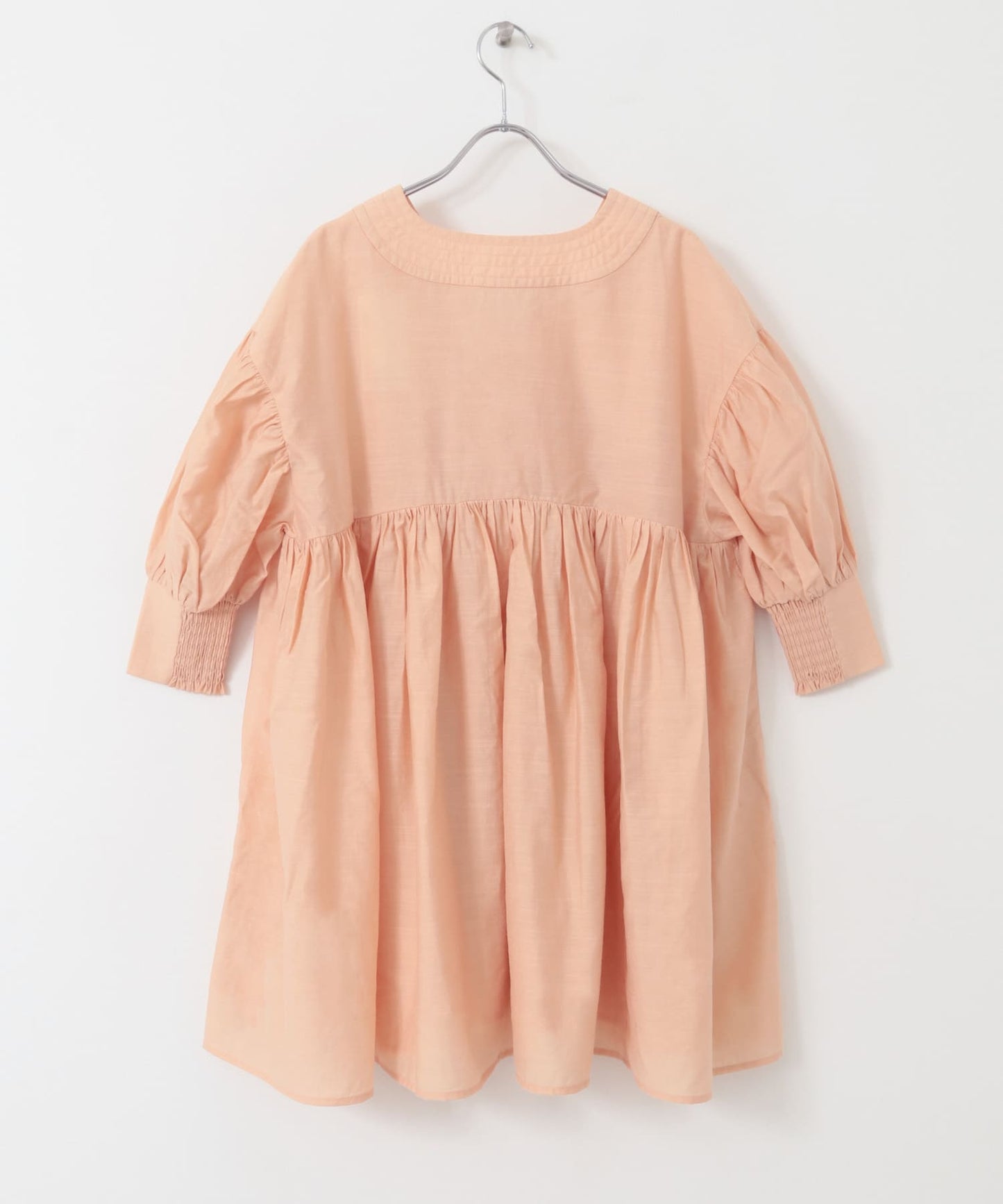 volume gathered mini dress (coral) *JP