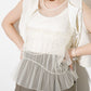 ruched tulle tank top (ivory) *JP