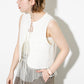 ruched tulle tank top (ivory) *JP