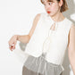 ruched tulle tank top (ivory) *JP