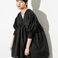 volume gathered mini dress (black) *JP