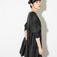 volume gathered mini dress (black) *JP