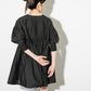 volume gathered mini dress (black) *JP