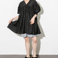 volume gathered mini dress (black) *JP