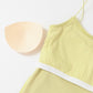 strap cami with cups (yellow green) *JP