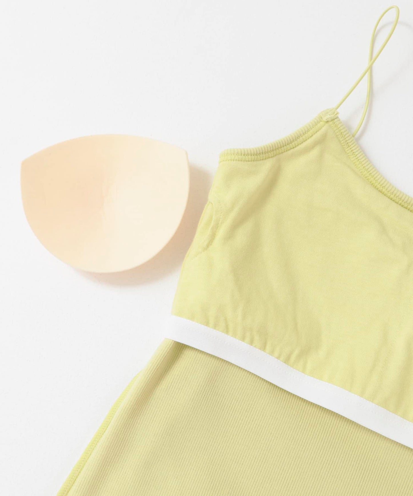 strap cami with cups (yellow green) *JP