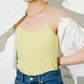 strap cami with cups (yellow green) *JP