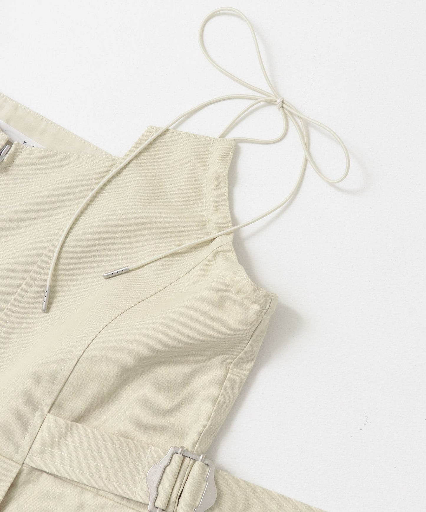 waist belt drawcord overalls (beige) *JP