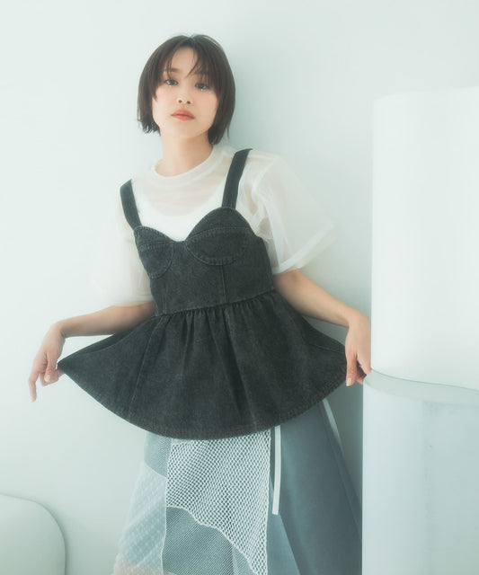 『高橋愛×KBF』denim bustier (black) *JP