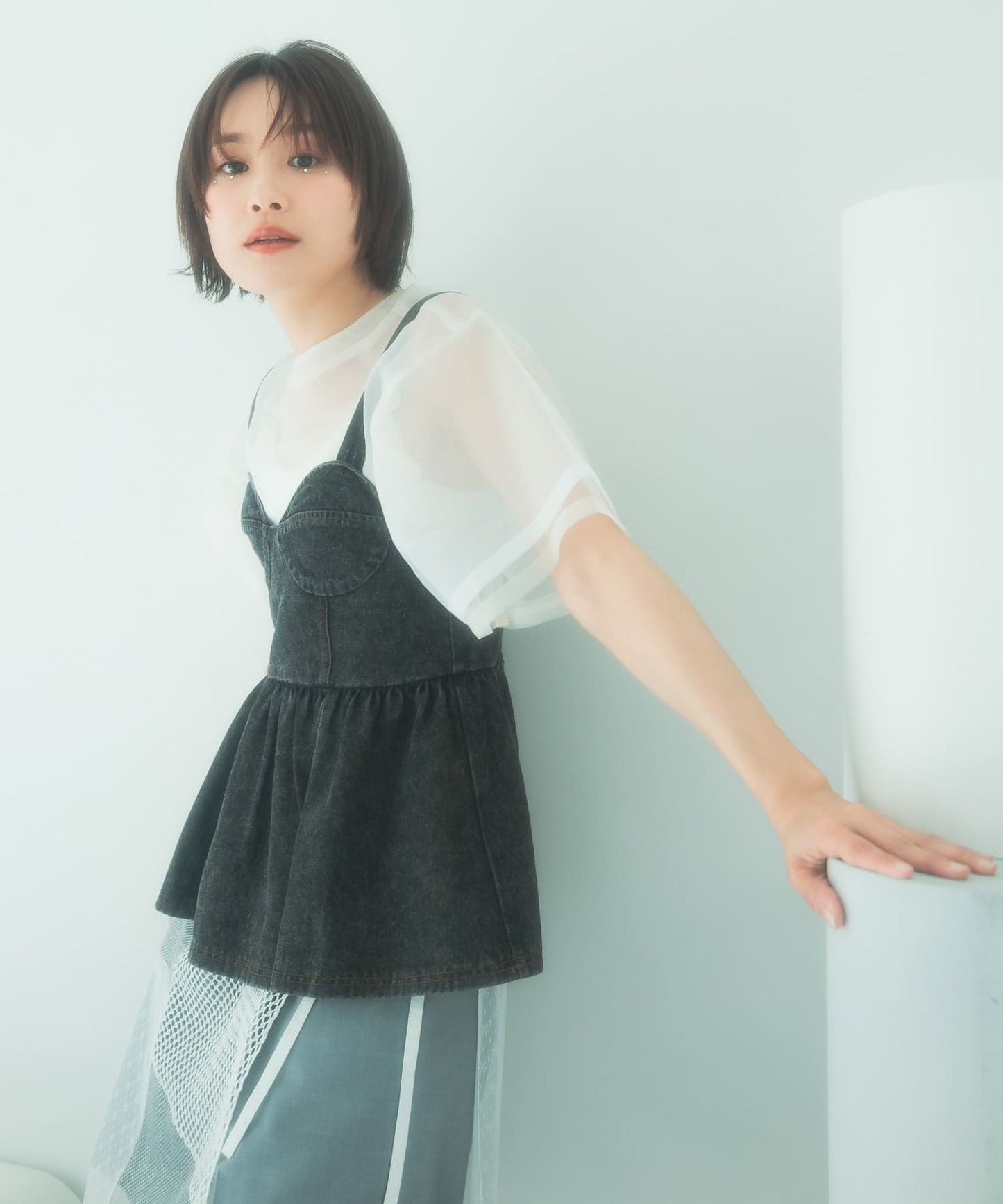 『高橋愛×KBF』denim bustier (black) *JP