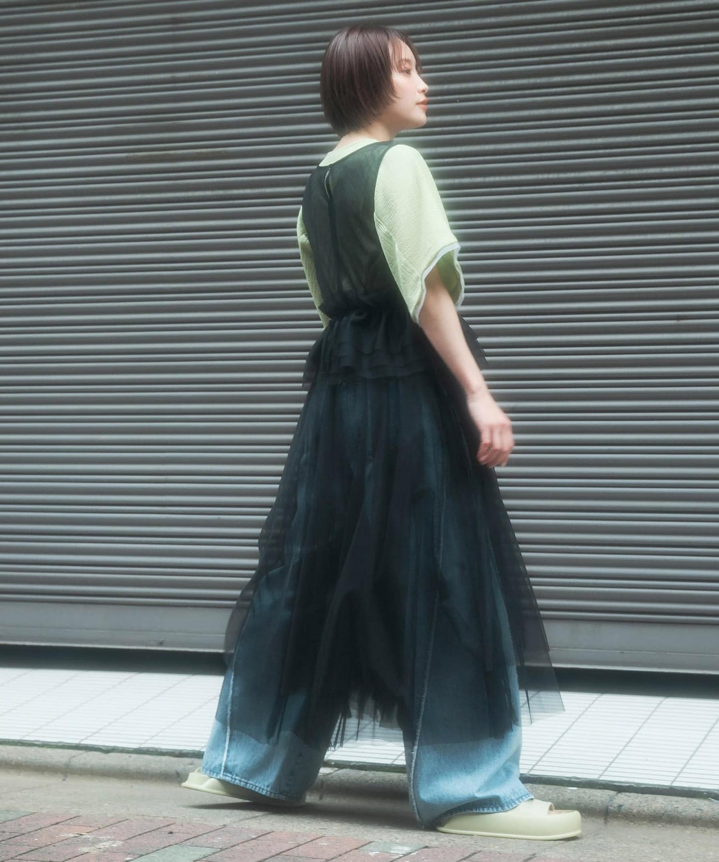 『高橋愛×KBF』frilled tulle dress (black) *JP