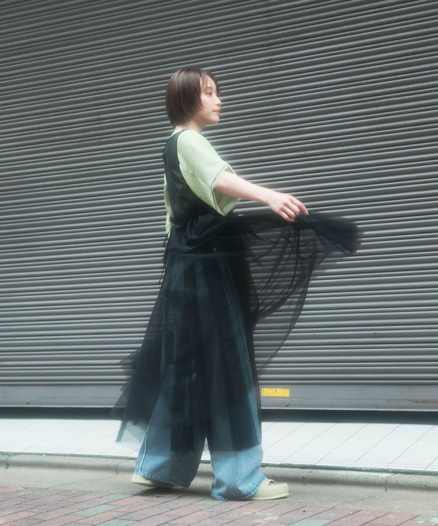 『高橋愛×KBF』frilled tulle dress (black) *JP