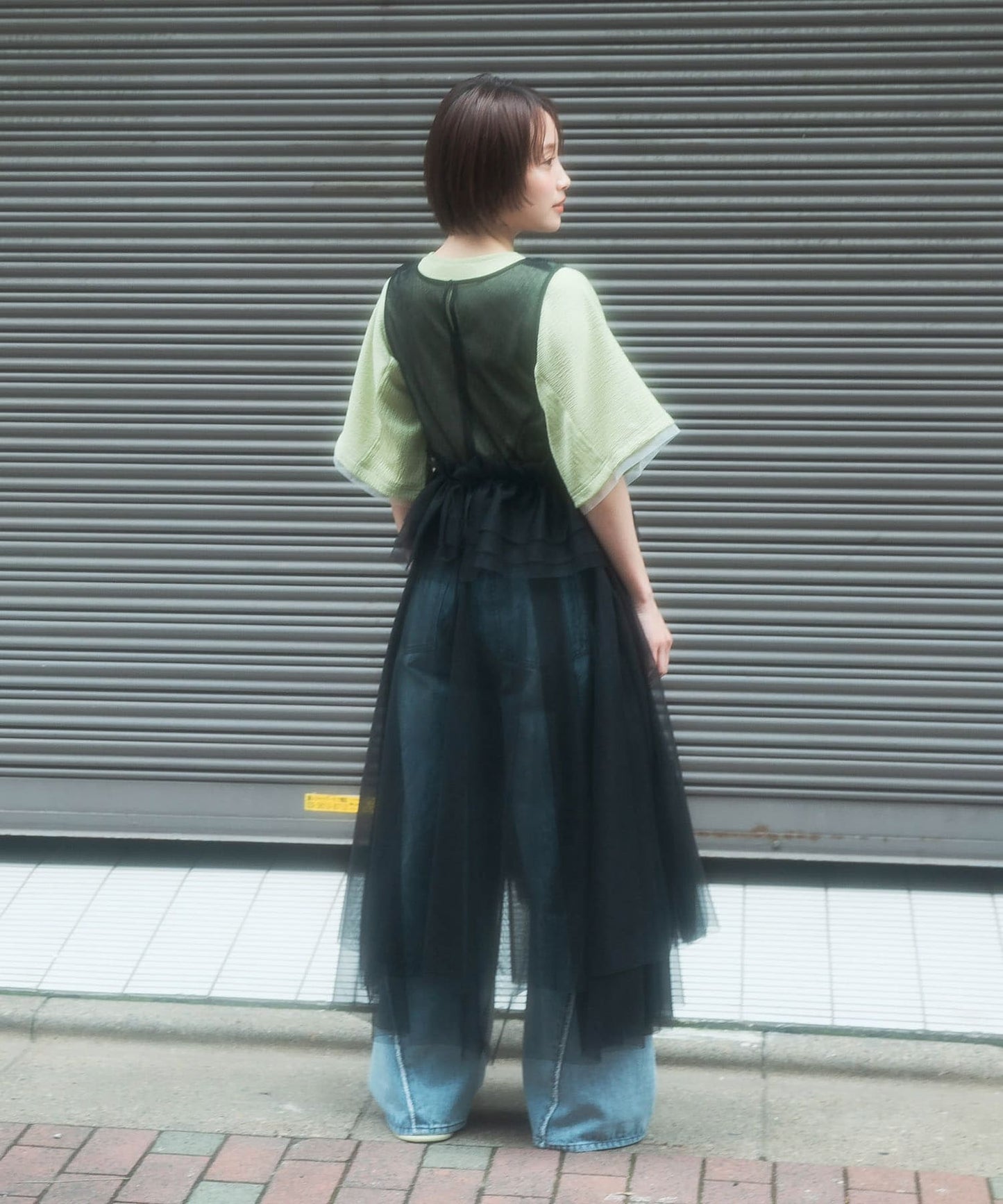 『高橋愛×KBF』frilled tulle dress (black) *JP