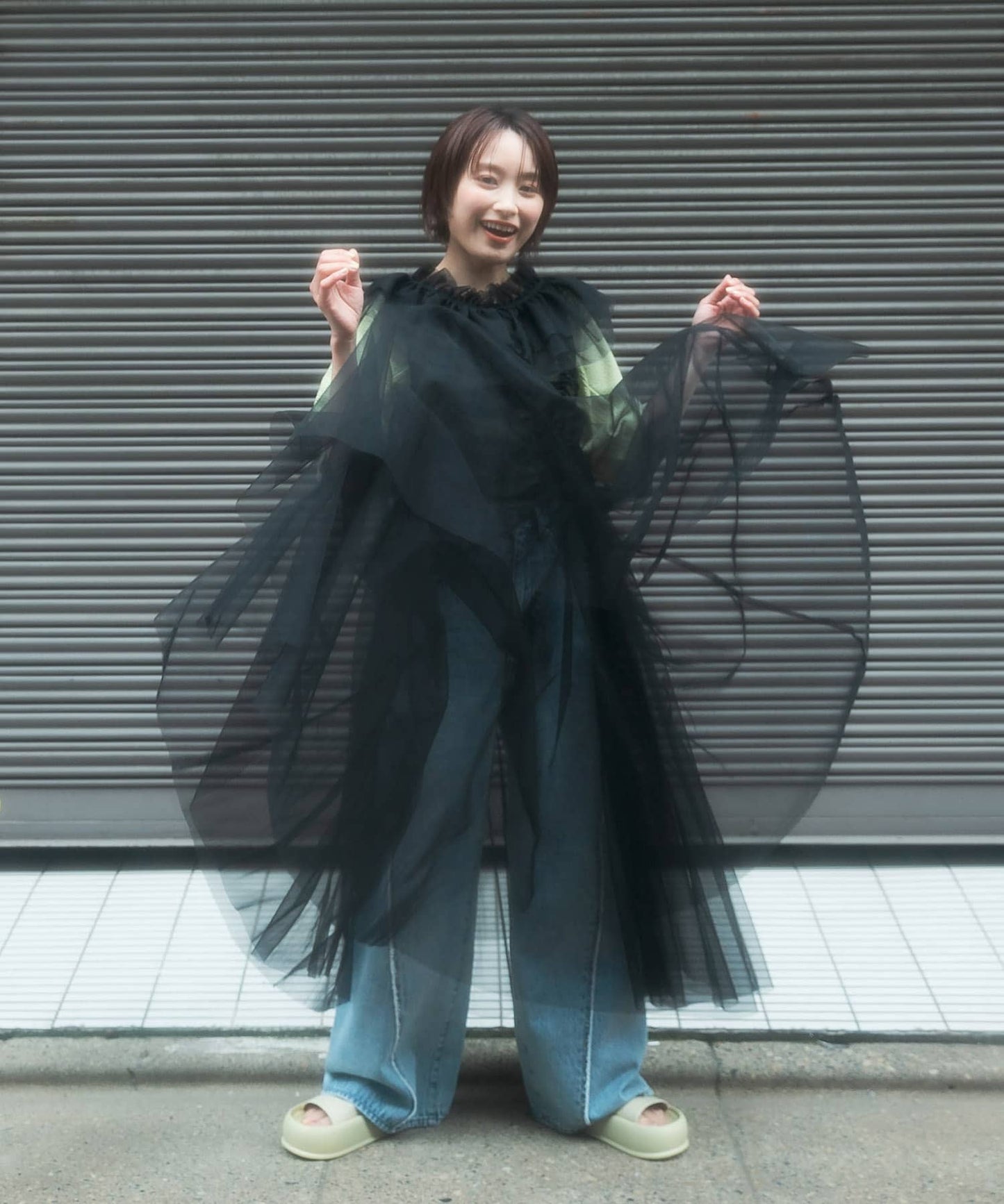 『高橋愛×KBF』frilled tulle dress (black) *JP