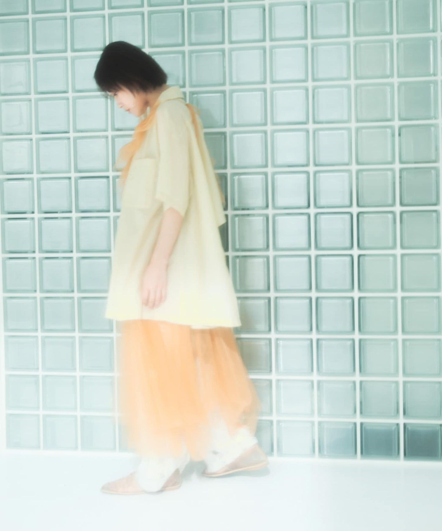 『高橋愛×KBF』frilled tulle dress (apricot) *JP