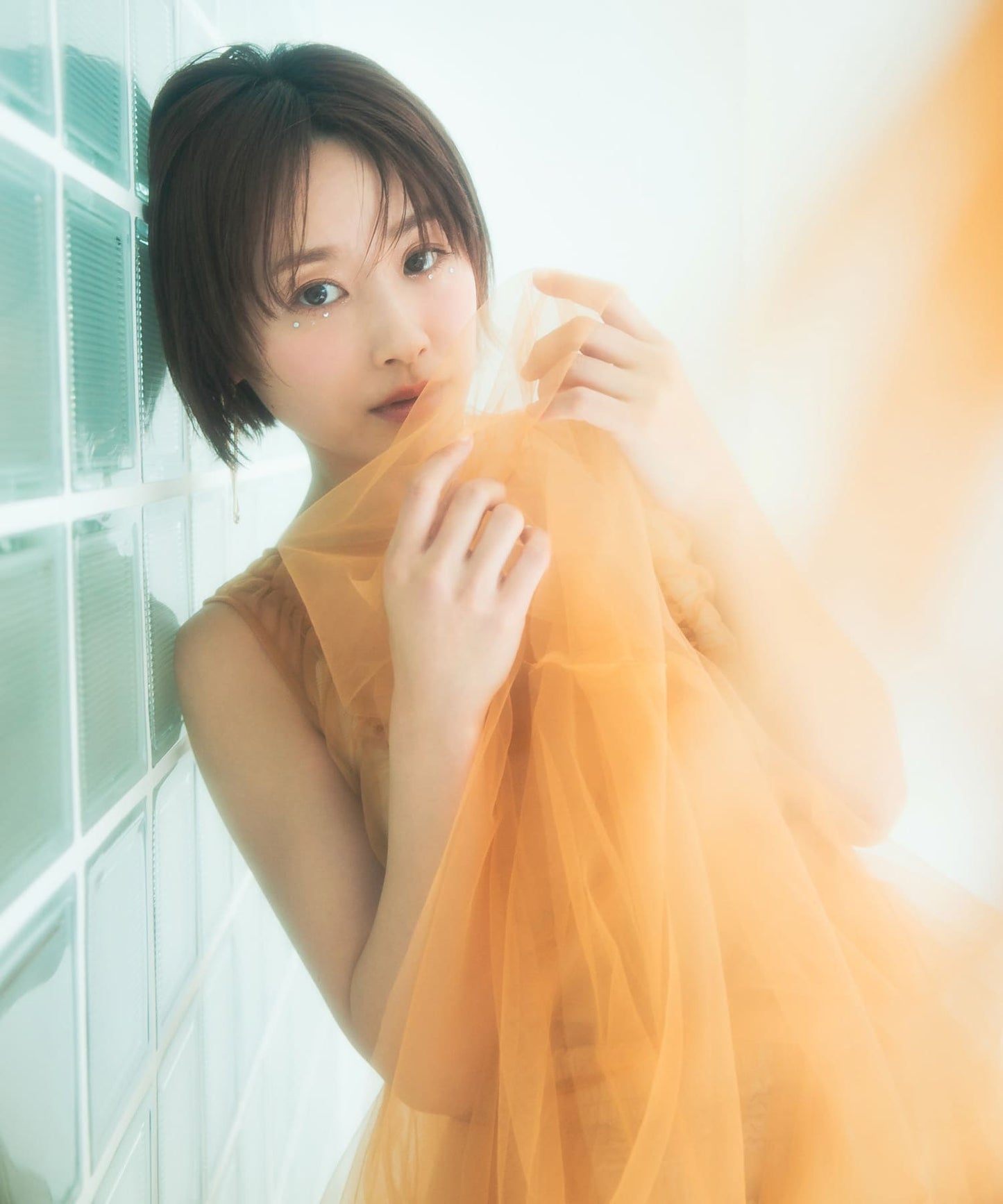 『高橋愛×KBF』frilled tulle dress (apricot) *JP