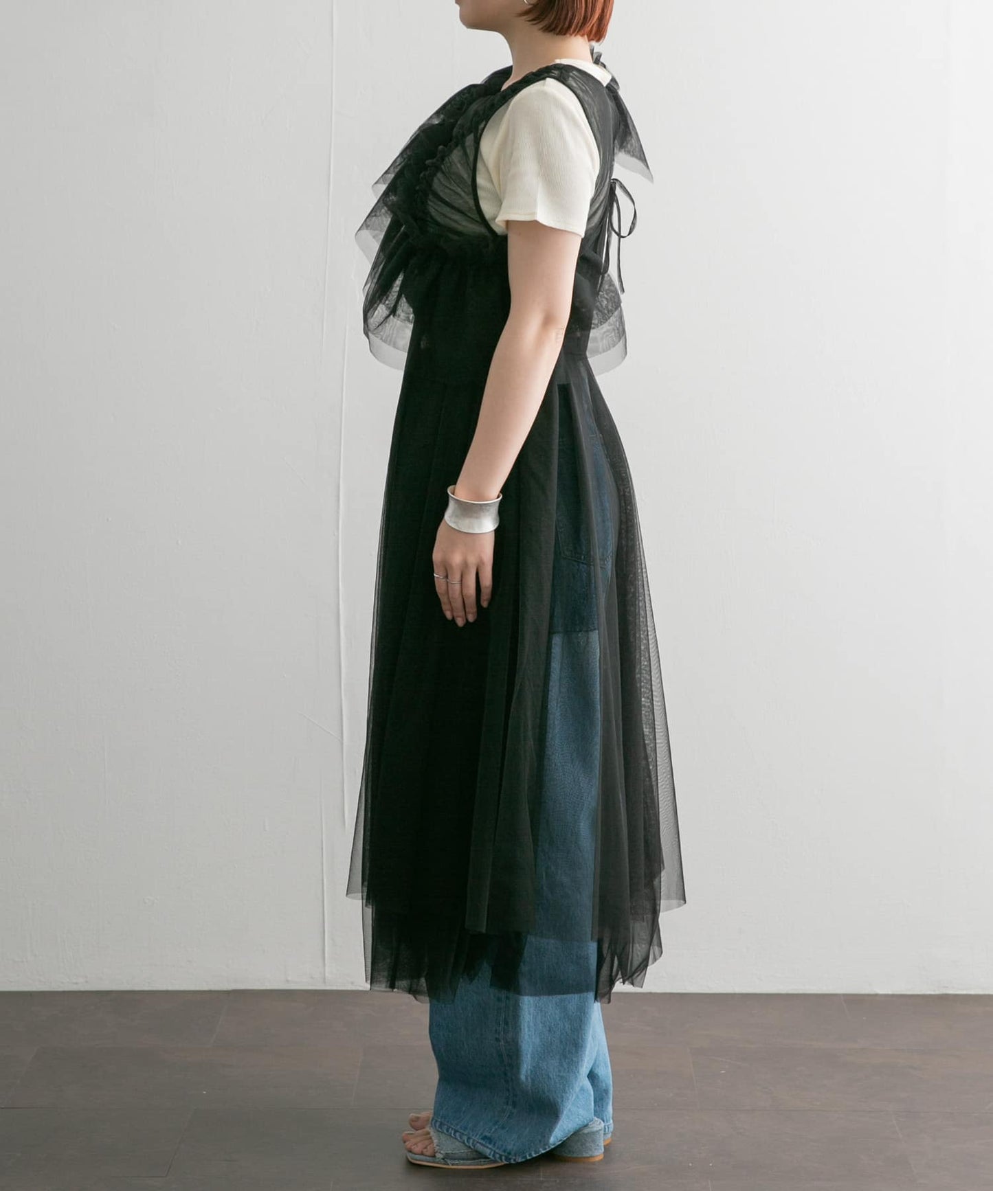 『高橋愛×KBF』frilled tulle dress (black) *JP