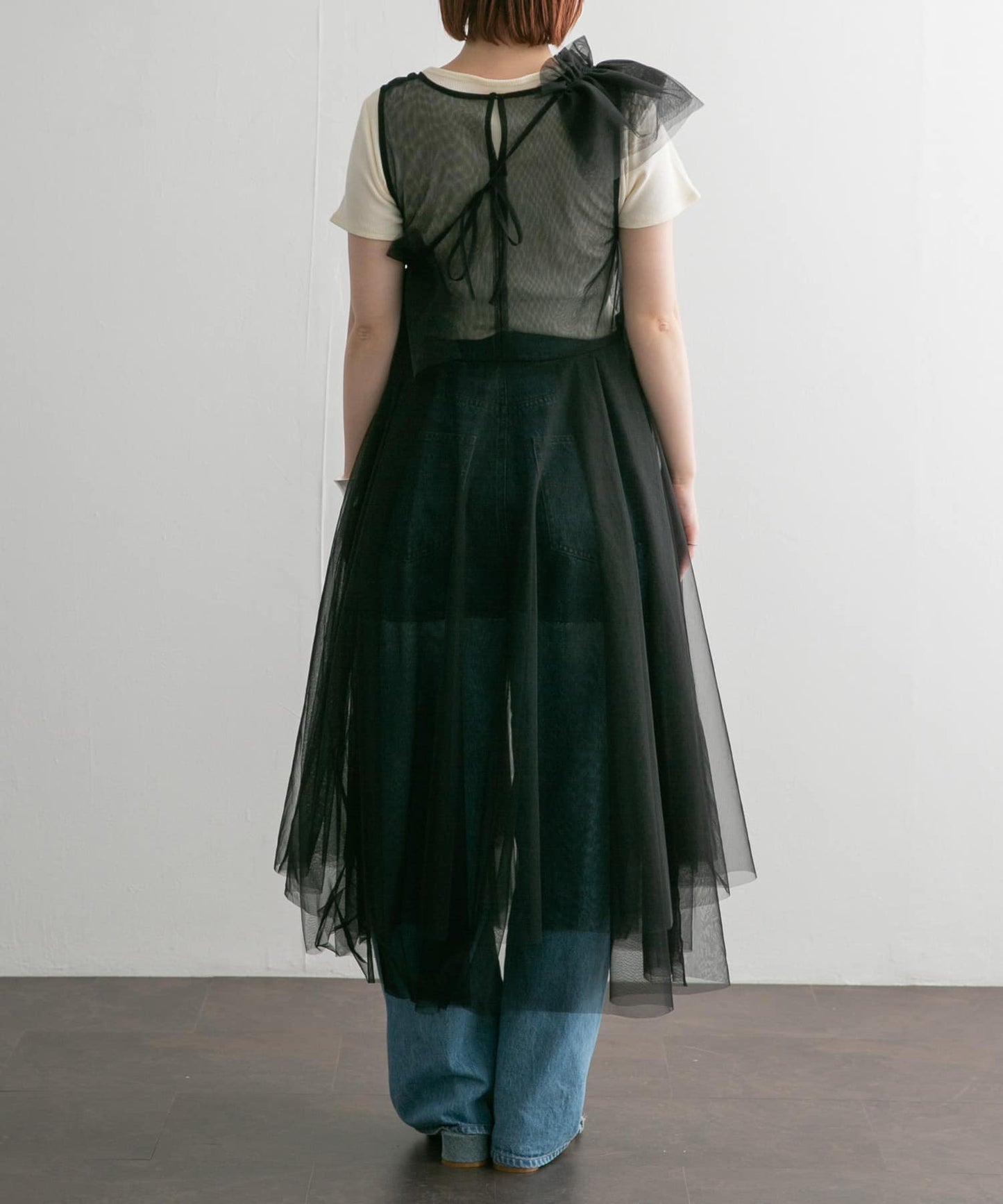 『高橋愛×KBF』frilled tulle dress (black) *JP