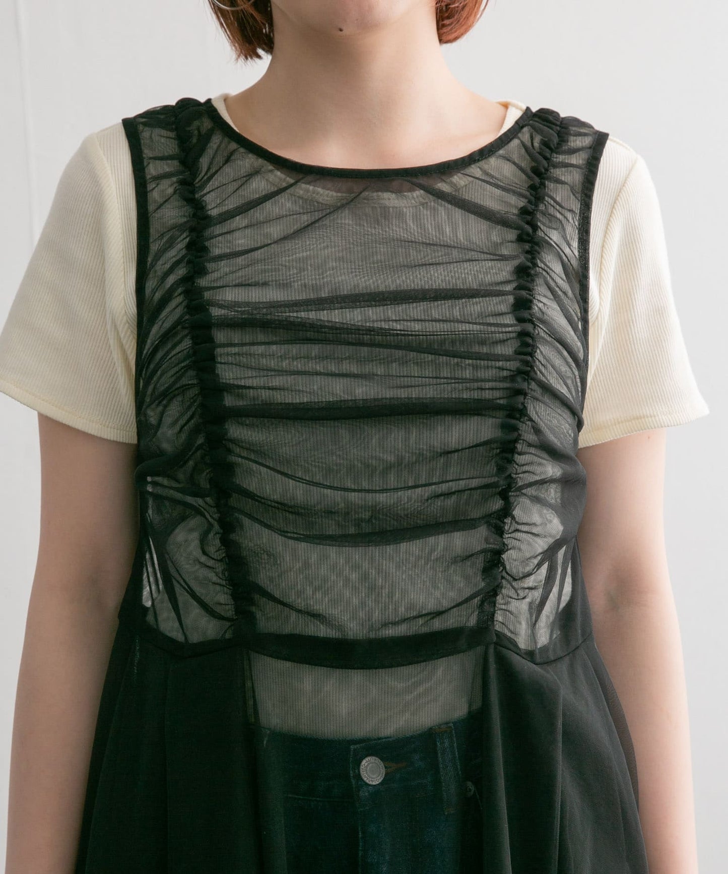 『高橋愛×KBF』frilled tulle dress (black) *JP