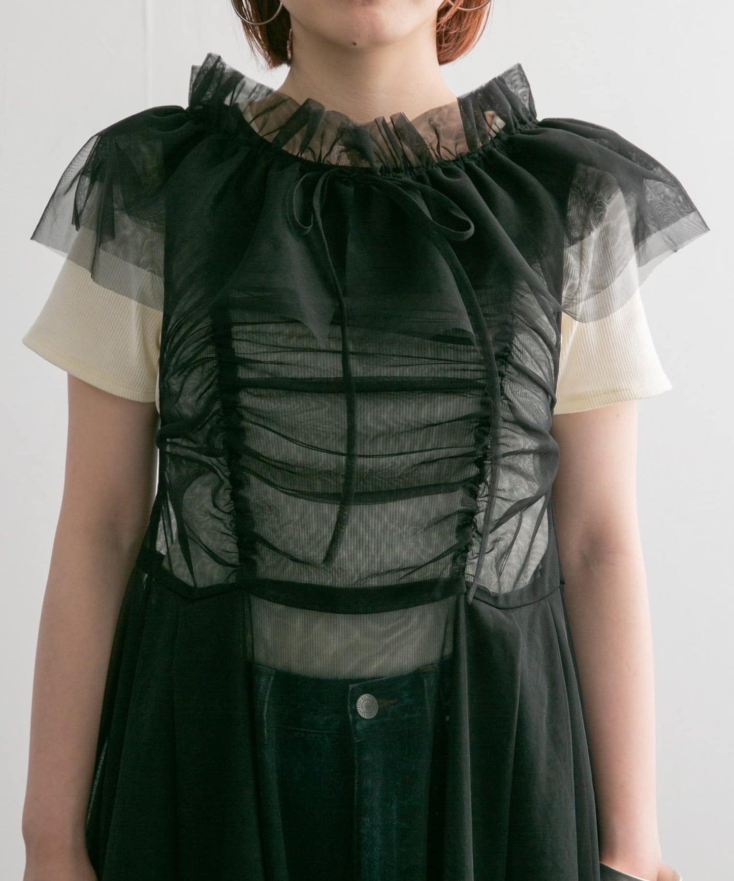 『高橋愛×KBF』frilled tulle dress (black) *JP