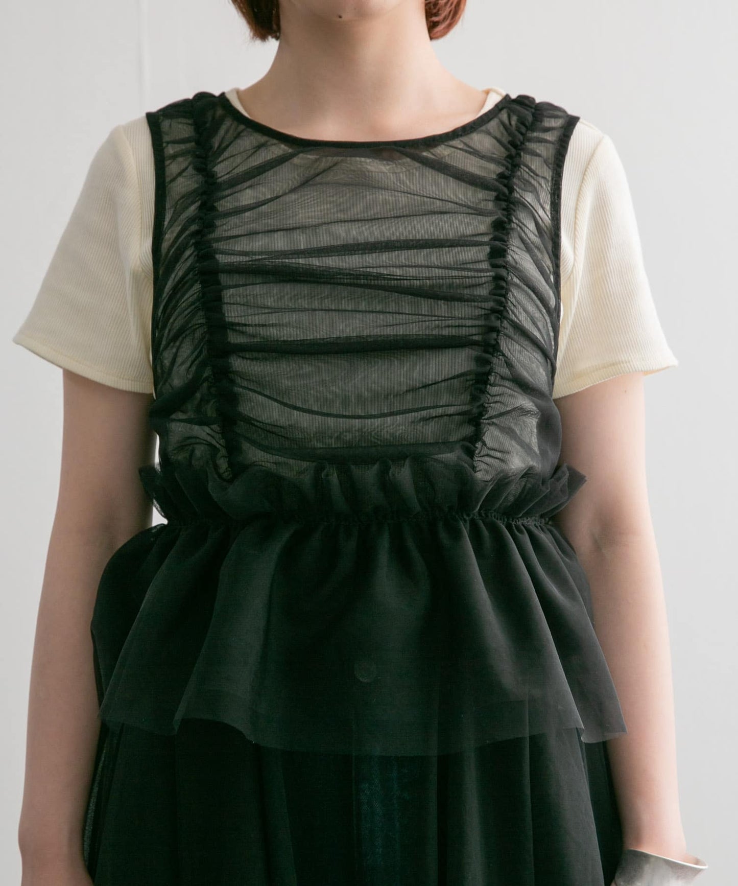 『高橋愛×KBF』frilled tulle dress (black) *JP