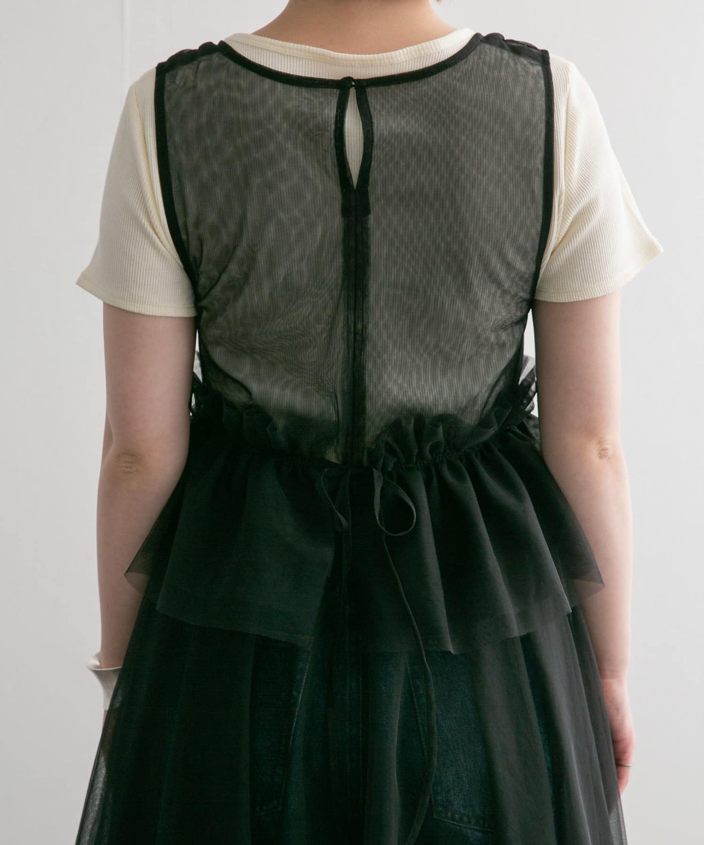 『高橋愛×KBF』frilled tulle dress (black) *JP