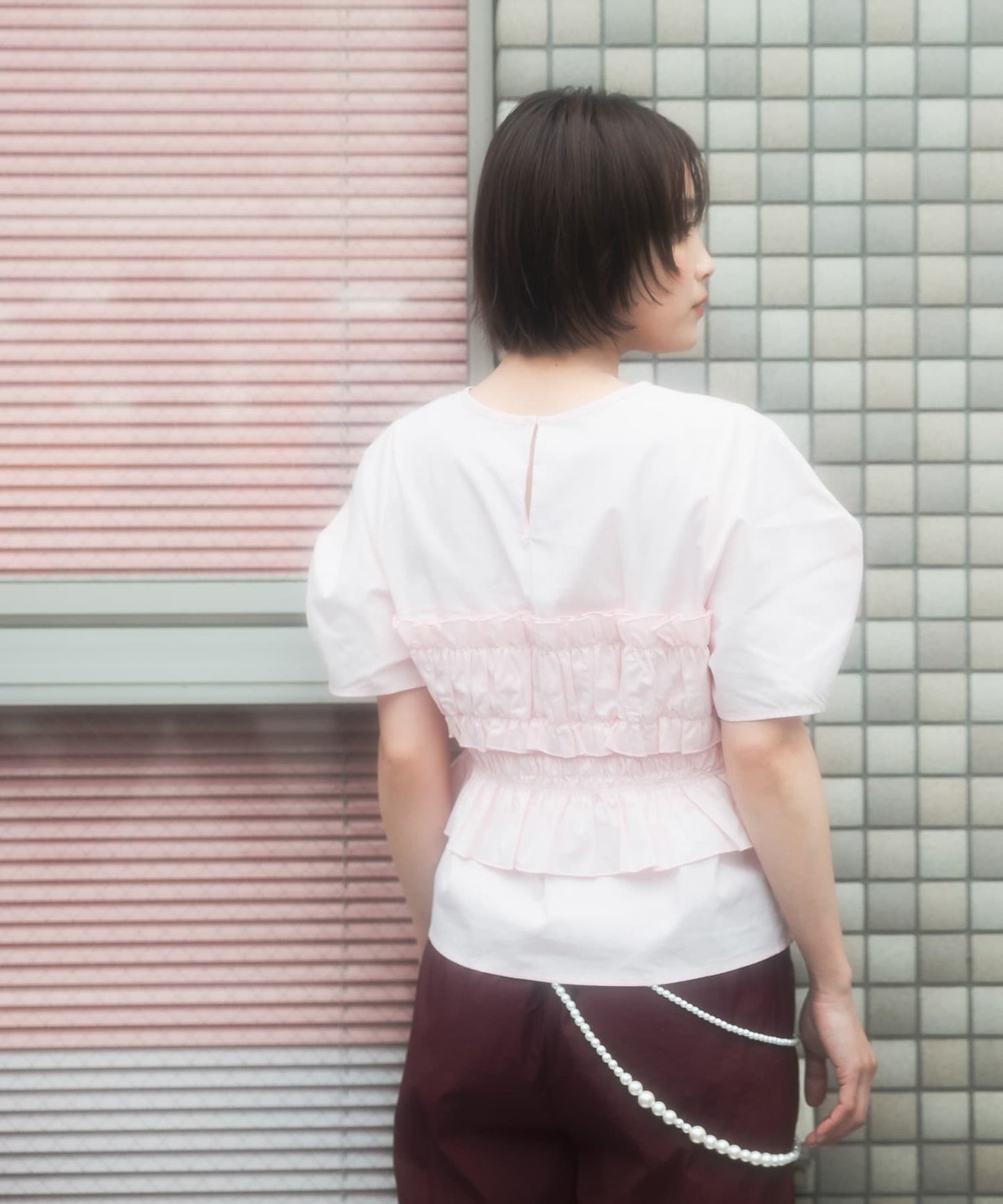 『高橋愛×KBF』shirred bustier blouse (pink) *JP