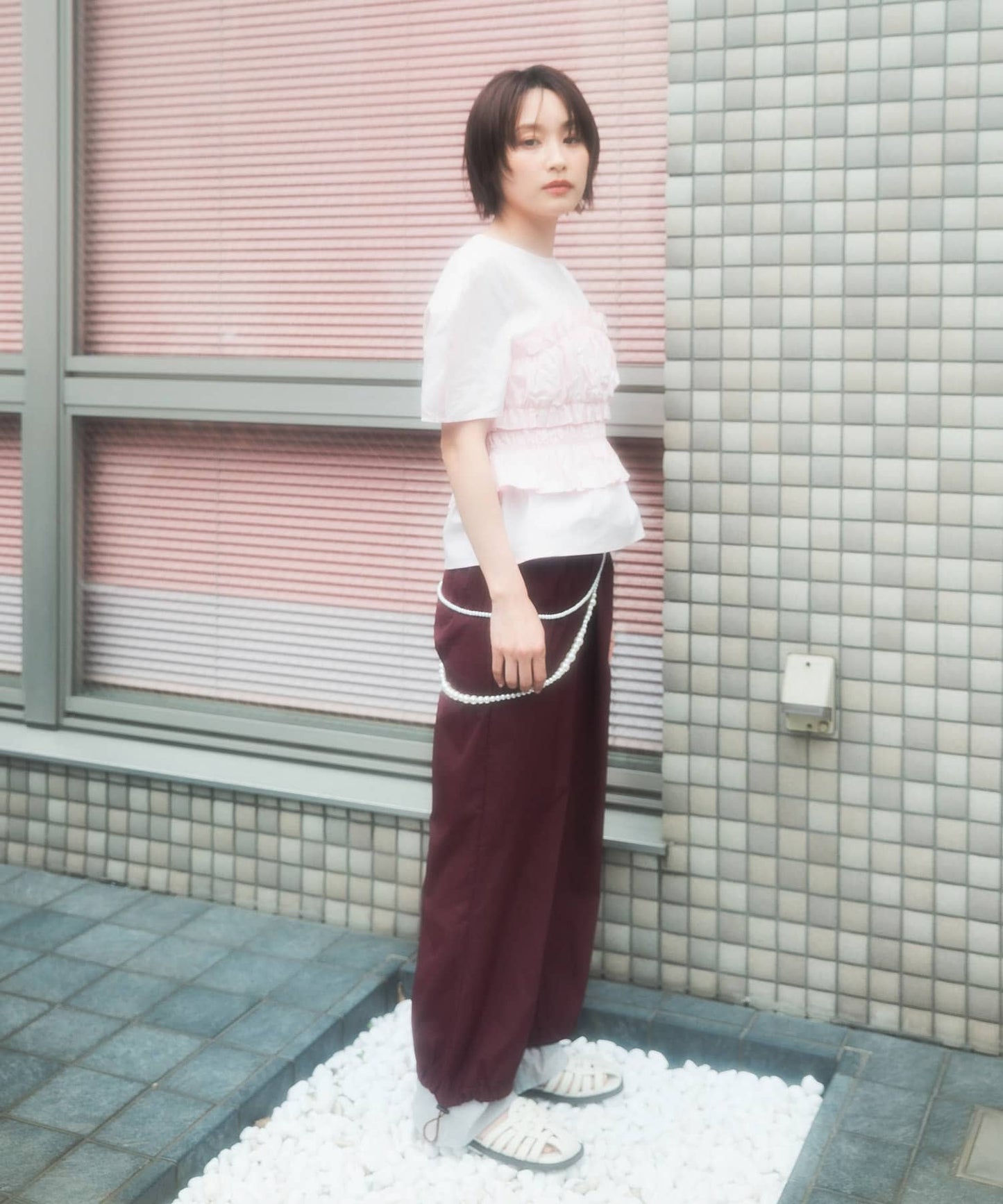 『高橋愛×KBF』shirred bustier blouse (pink) *JP