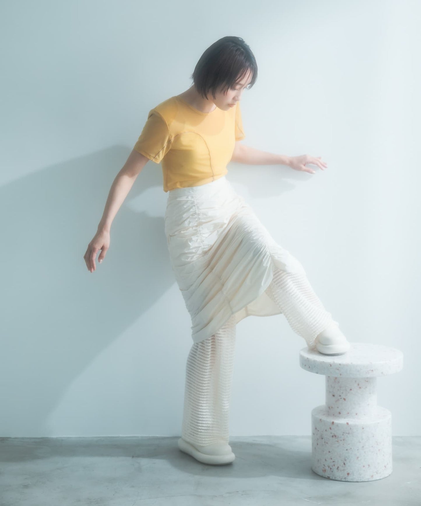 『高橋愛×KBF』shirred skirt pants set (ivory) *JP